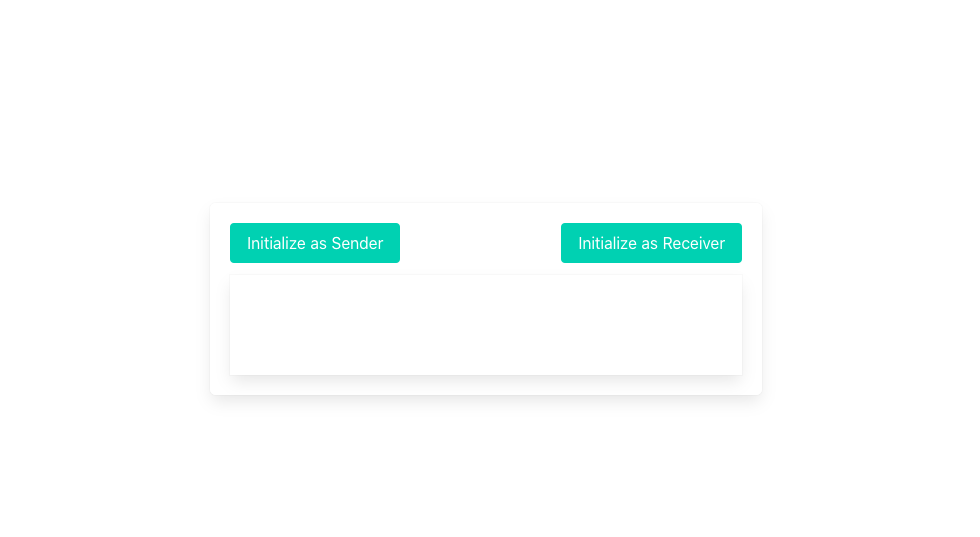 WebRTC adapter UI showing how to initialize as a sender or a receiver